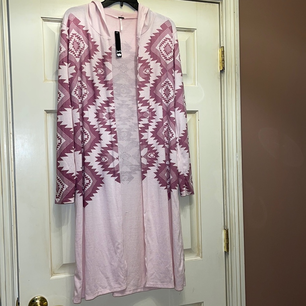 NWT Poof! Lightweight duster sweater w/ hood - Picture 3 of 10